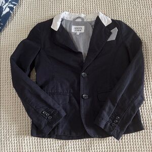 Armani Junior Navy Blazer with White Accents